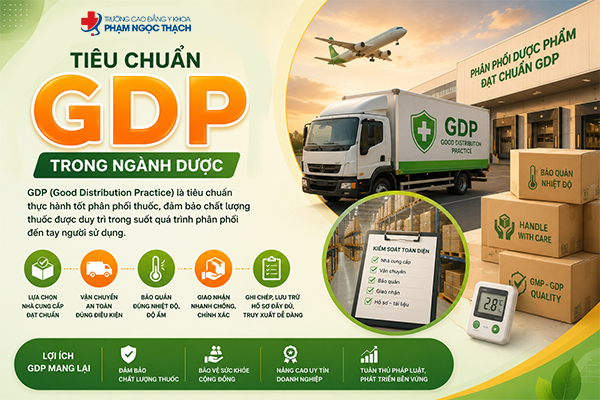 Tiêu chuẩn GDP giúp kiểm soát chặt chẽ quá trình bảo quản, vận chuyển và phân phối thuốc trong chuỗi cung ứng dược phẩm